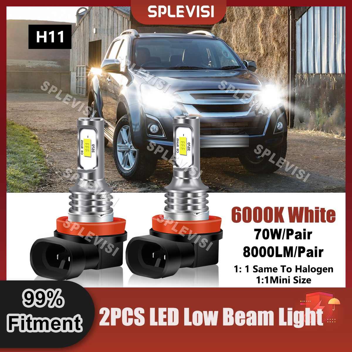 Home Cinema Imax - 2PCS Replace H11 LED Low Beam