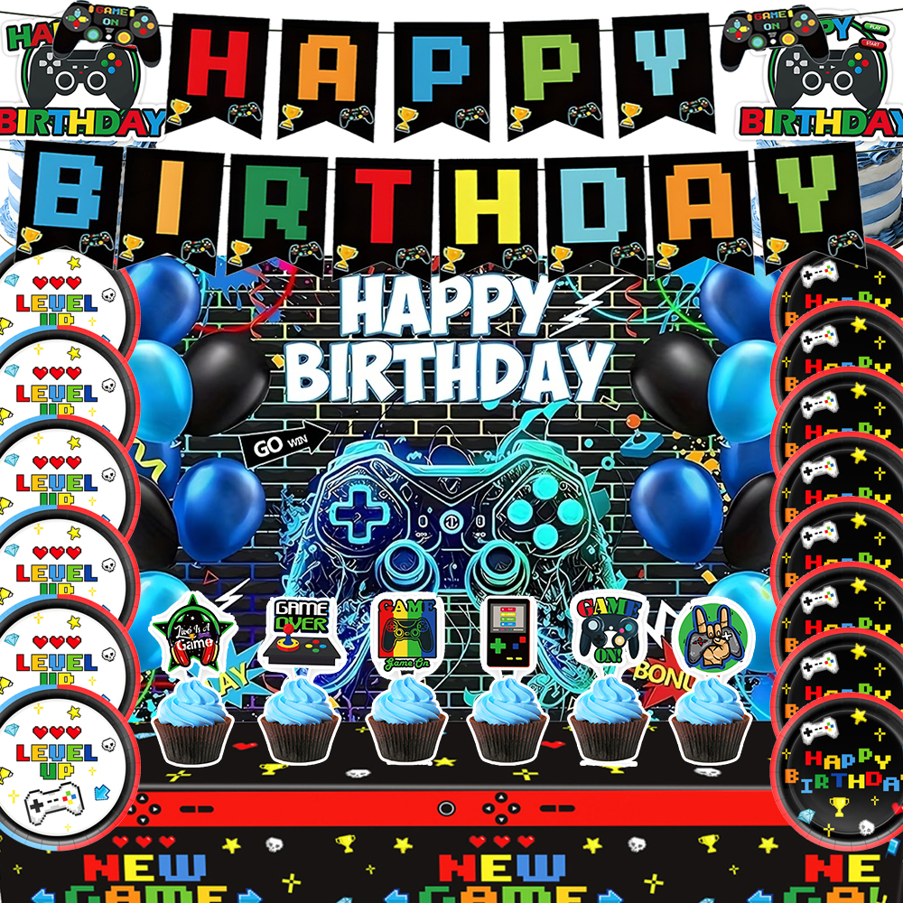 Home Cinema Gaming - Gamepad Theme Gamer Kid Birthday Party