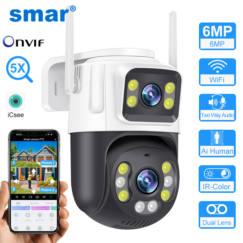 Home Cinema Outdoor - Smar PTZ Wifi Camera 6MP Dual
