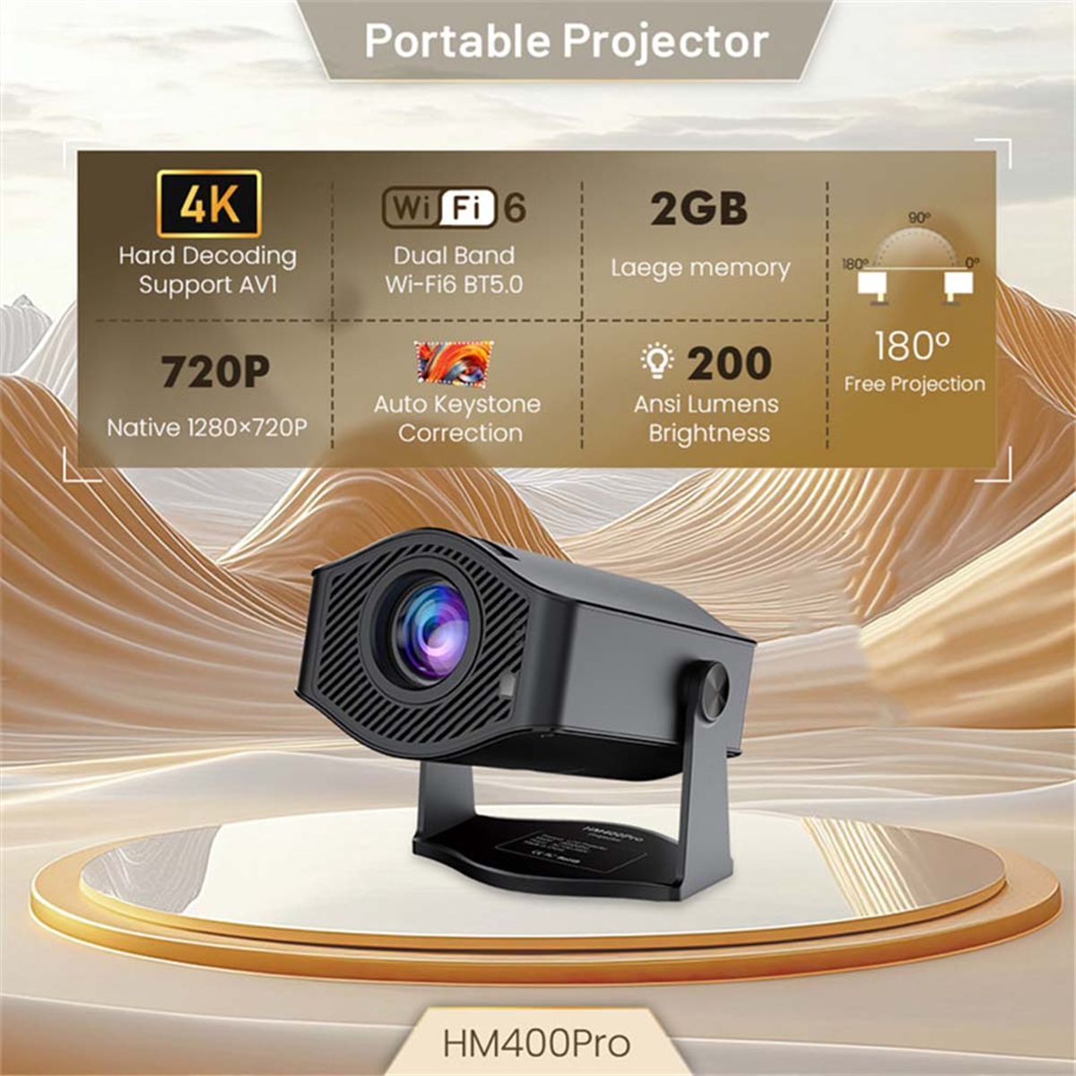 Home Cinema Outdoor - A74Z PRO Projector 4K Android 11,