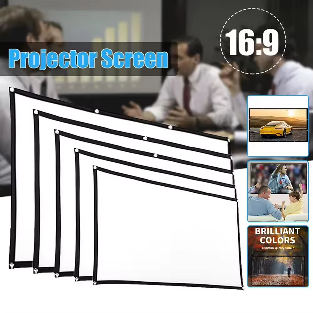 Home Cinema Blanc - 16:9 Simple Projector Curtain 60/72/84/100/120/150 inch