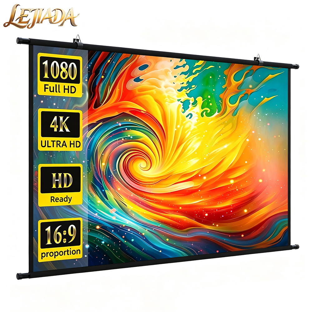 Home Cinema Blanc - LEJIADA Wall Mounted Projector Screen 16:9