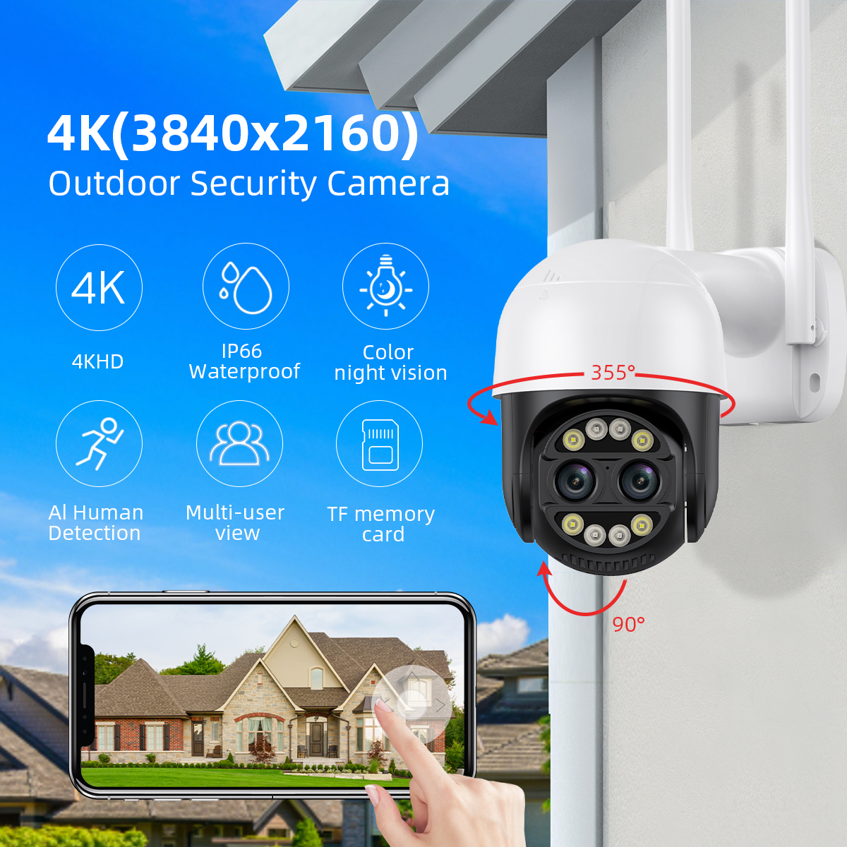 8X Digital Zoom 8MP PTZ WiFi C - Home Cinema Outdoor 리뷰 및 가격