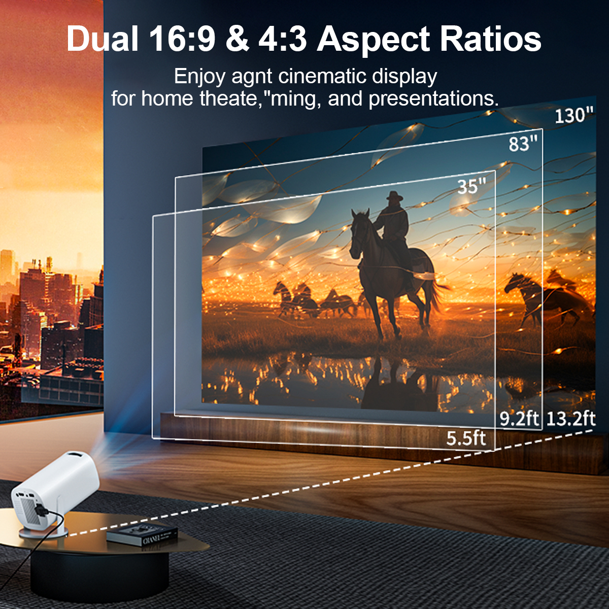 Mini Projector with WiFi & Blu - Home Cinema Gaming 리뷰 및 가격