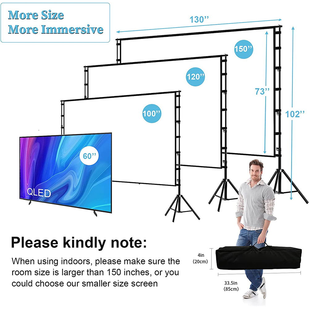 VEIDADZ Projector Screen With  - Home Cinema Blanc 리뷰 및 가격