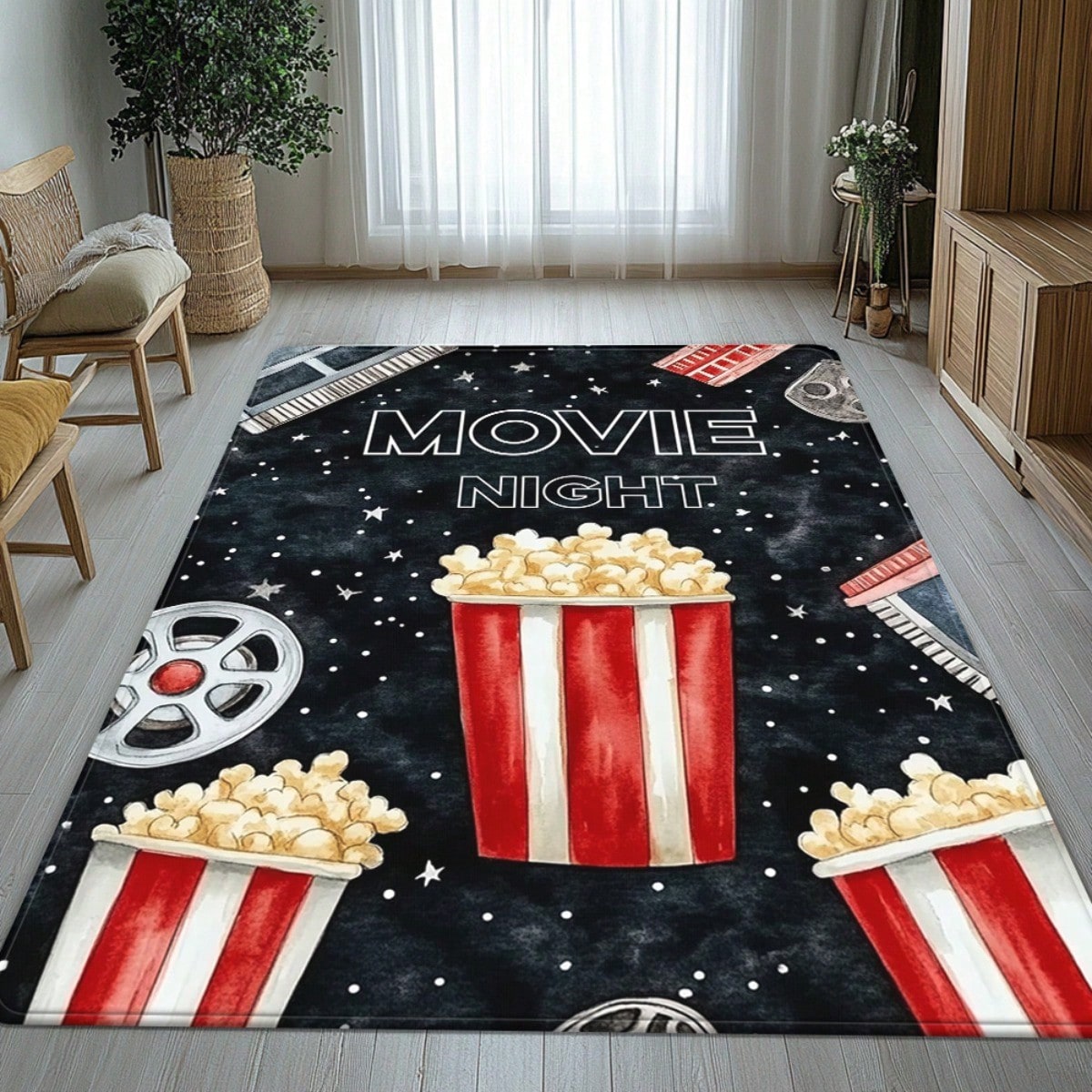 Movie Night Door Mat - Popcorn - Home Cinema Room Size 리뷰 및 가격