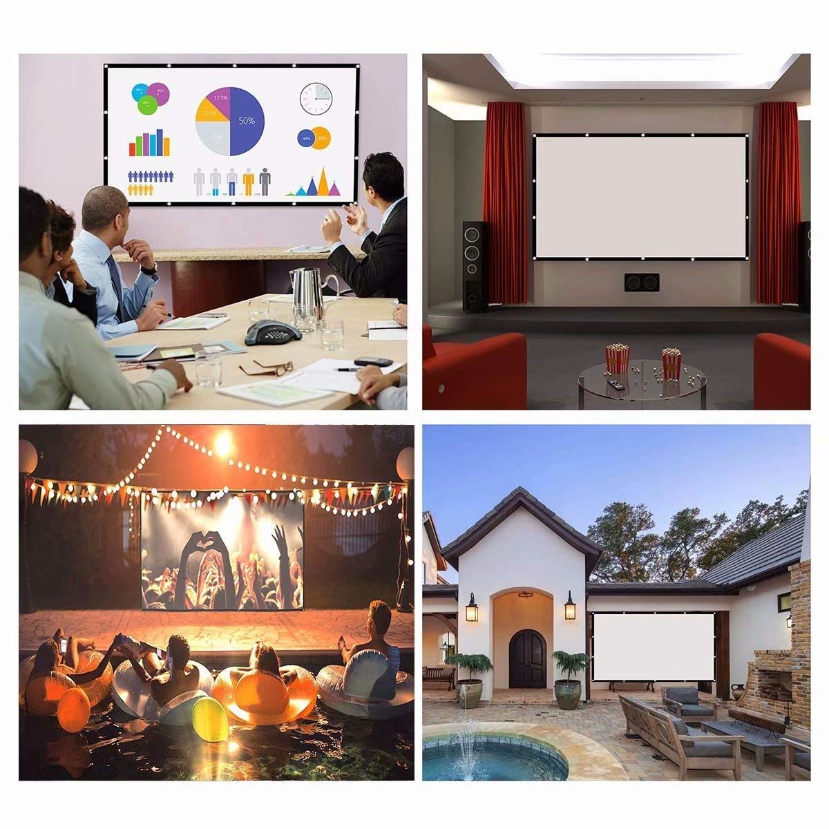 60 100 120 150Inch Simple Fold - Home Cinema Blanc 리뷰 및 가격