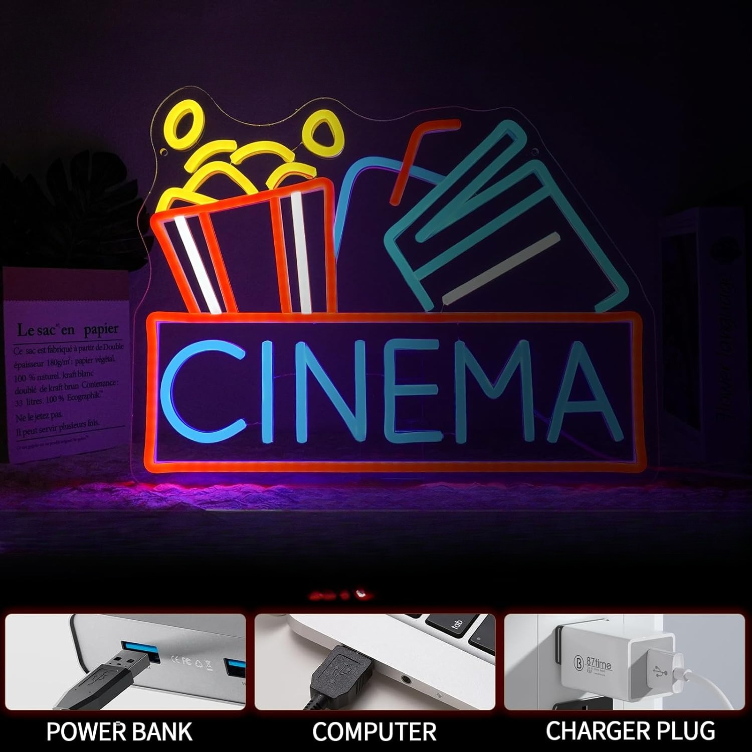 Cinema Neon Sign USB Powered L - Home Cinema Outdoor 리뷰 및 가격